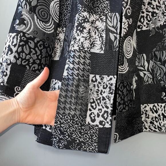 CJ Banks Jacket Plus Size 1X Tapestry Blazer Open Front Artsy Brocade Patchwork - Picture 5 of 14